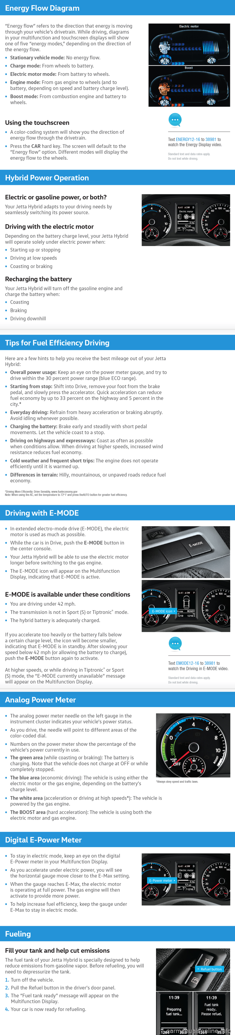 VOLKSWAGEN JETTA HYBRID 2016 1B / 6.G Quick Start Guide VOLKSWAGEN JETTA HYBRID 2016 1B / 6.G Quick Start Guide