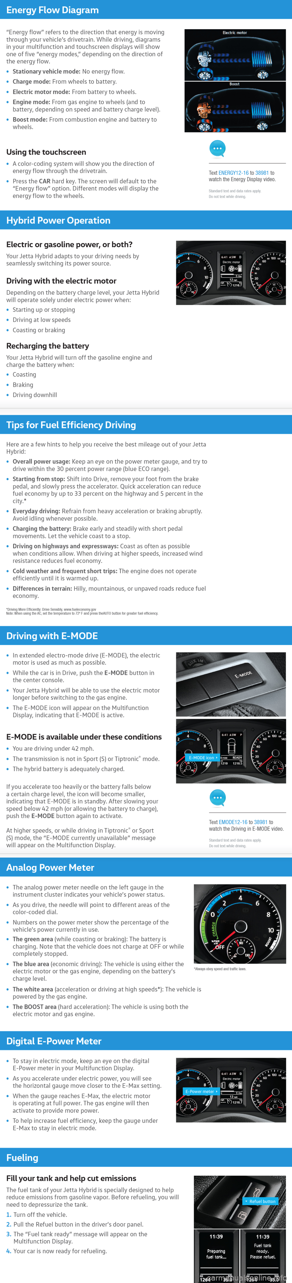 VOLKSWAGEN JETTA HYBRID 2016 1B / 6.G Quick Start Guide 