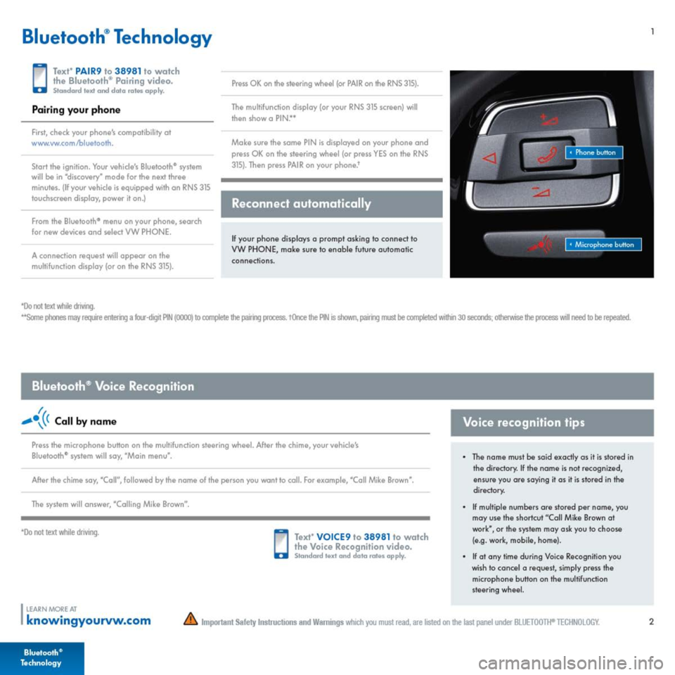 VOLKSWAGEN JETTA SPORTWAGEN 2014 1B / 6.G Quick Start Guide 