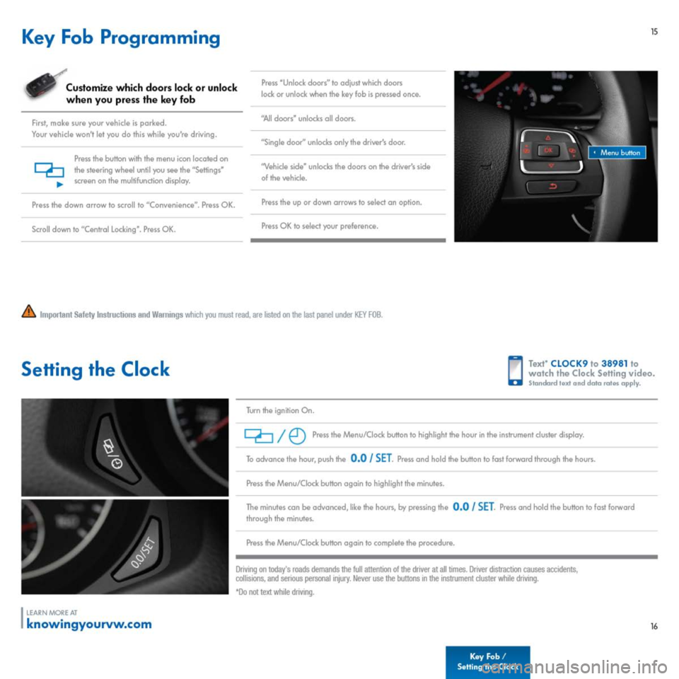 VOLKSWAGEN JETTA SPORTWAGEN 2014 1B / 6.G Quick Start Guide 