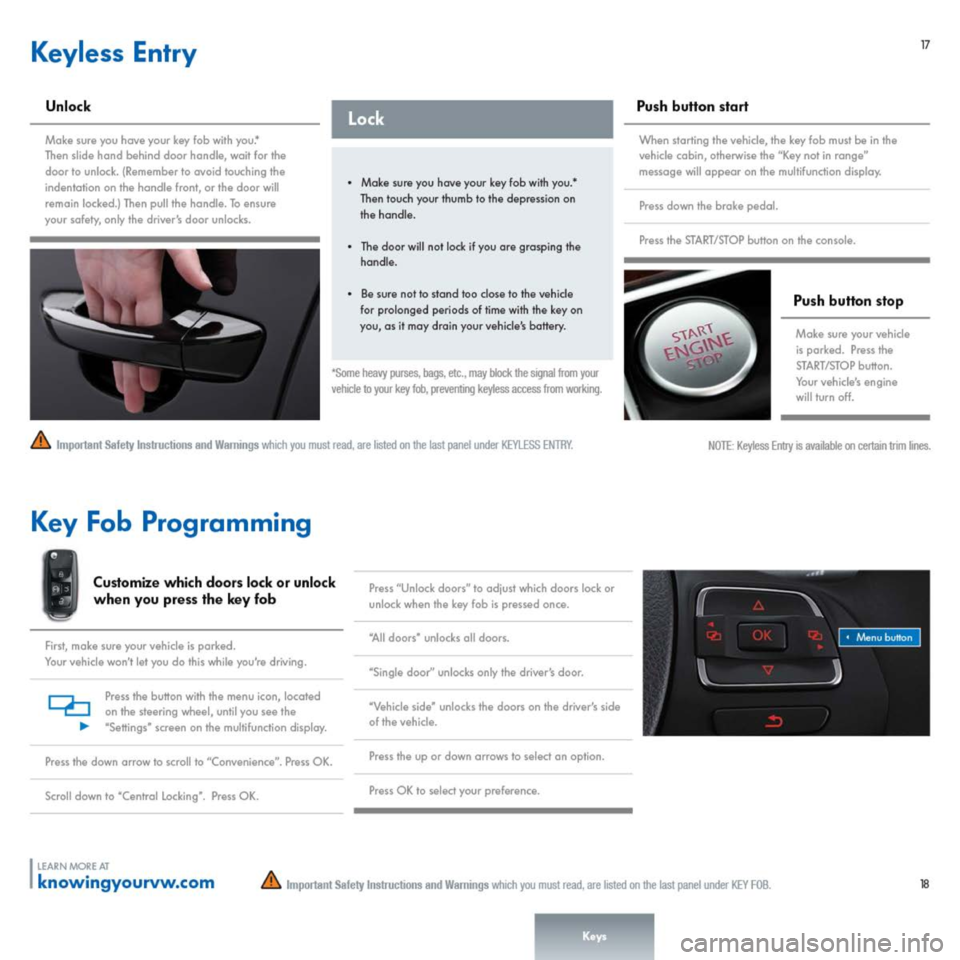 VOLKSWAGEN PASSAT 2014 B8 / 6.G Quick Start Guide 