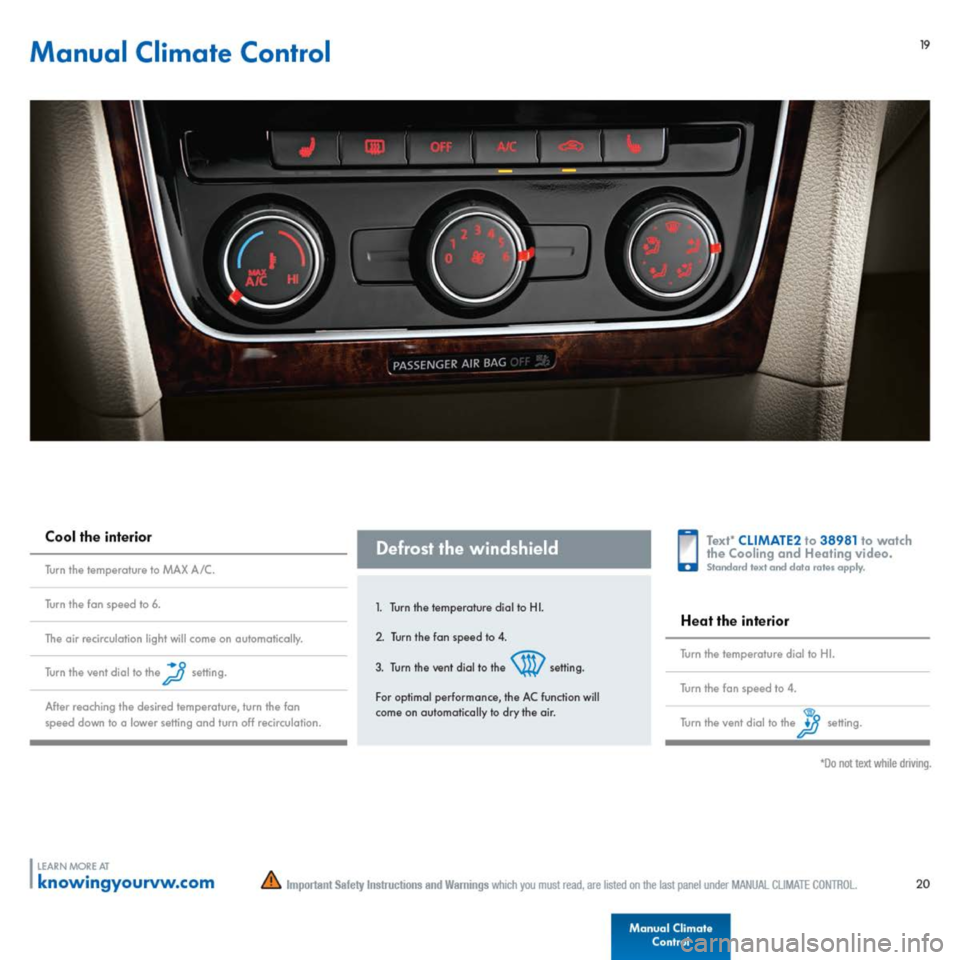 VOLKSWAGEN PASSAT 2014 B8 / 6.G Quick Start Guide 