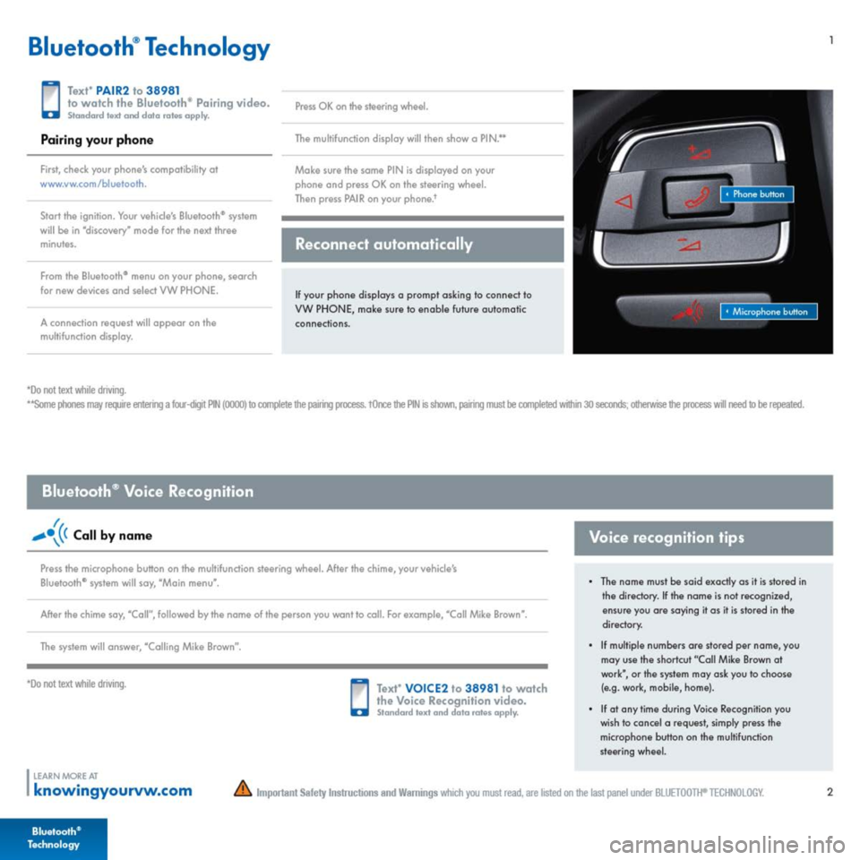 VOLKSWAGEN PASSAT 2014 B8 / 6.G Quick Start Guide 