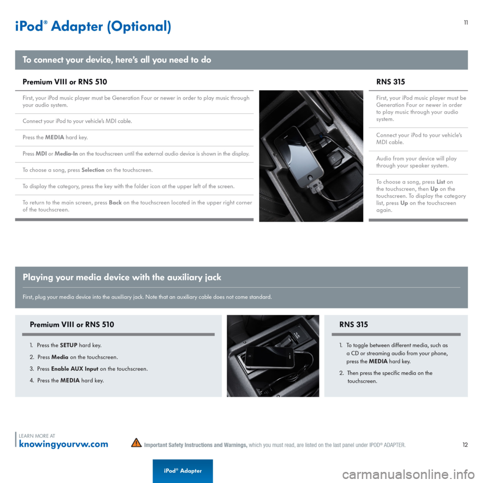 VOLKSWAGEN PASSAT 2015 B8 / 6.G Quick Start Guide 