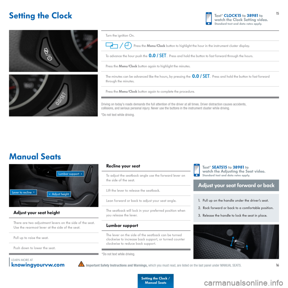 VOLKSWAGEN PASSAT 2015 B8 / 6.G Quick Start Guide 