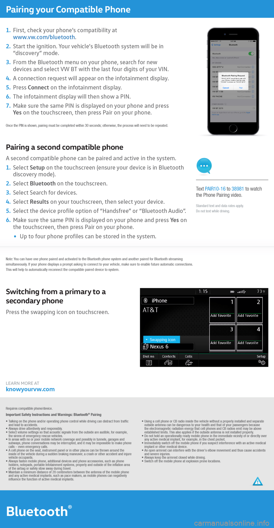 VOLKSWAGEN PASSAT 2016 B8 / 6.G Quick Start Guide 