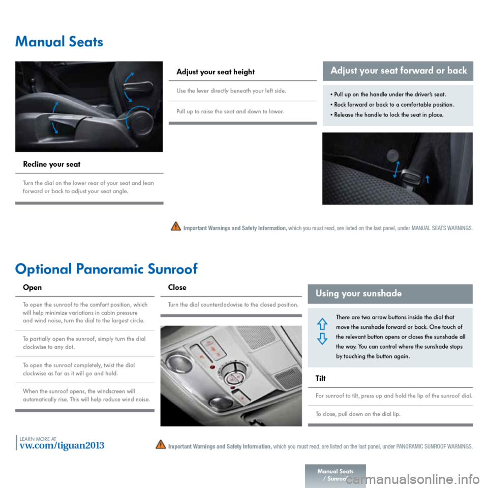 VOLKSWAGEN TIGUAN 2013 1.G Quick Start Guide 