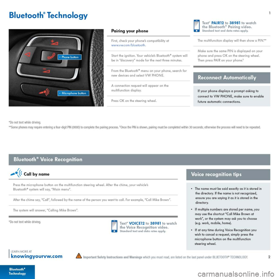 VOLKSWAGEN TIGUAN 2014 1.G Quick Start Guide 