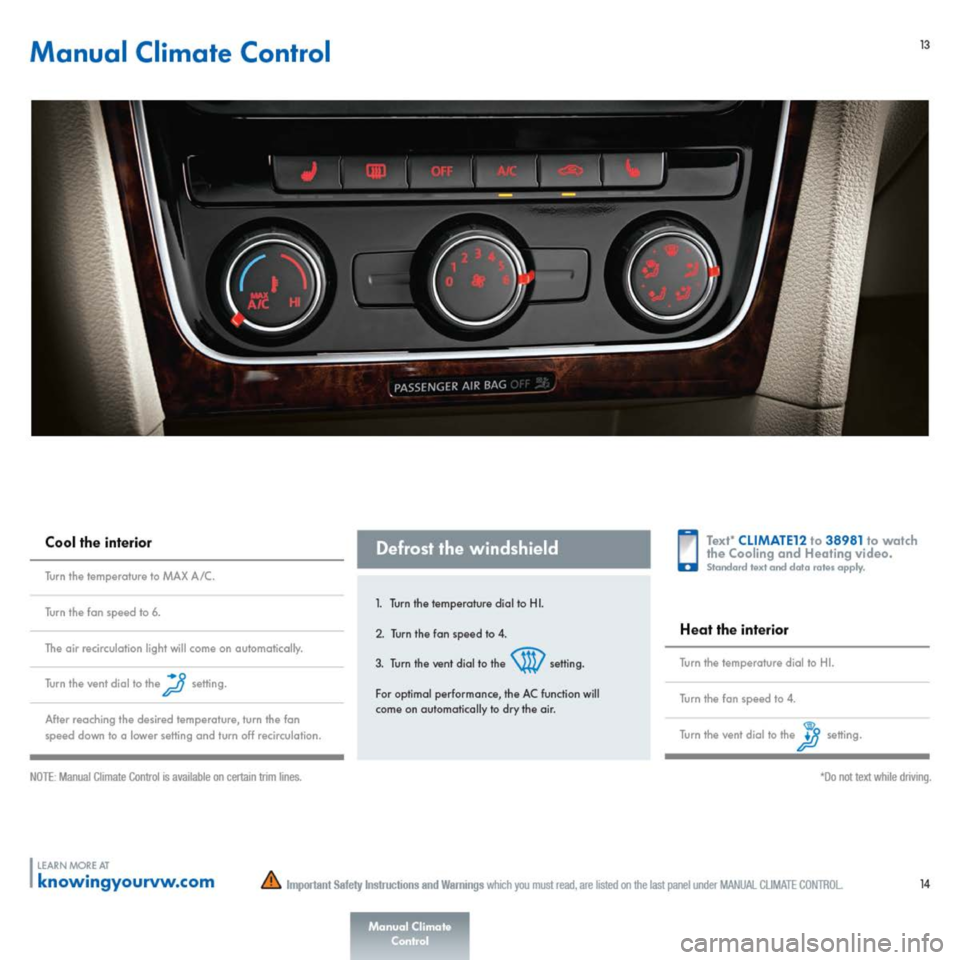 VOLKSWAGEN TIGUAN 2014 1.G Quick Start Guide 