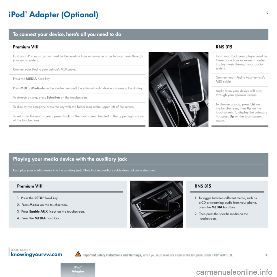 VOLKSWAGEN TIGUAN 2015 1.G Quick Start Guide 