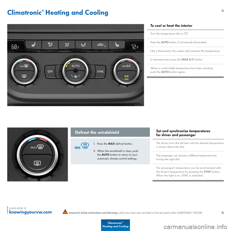 VOLKSWAGEN TIGUAN 2015 1.G Quick Start Guide 