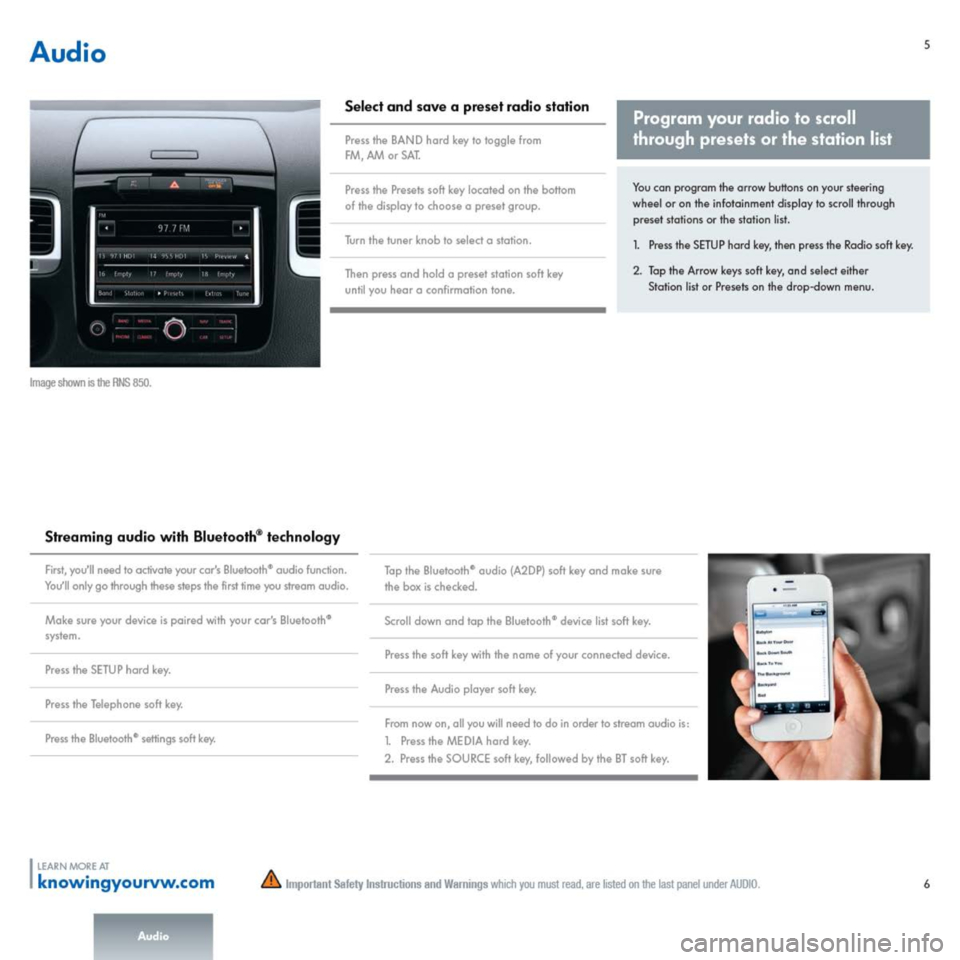 VOLKSWAGEN TOUAREG 2014 2.G Quick Start Guide 