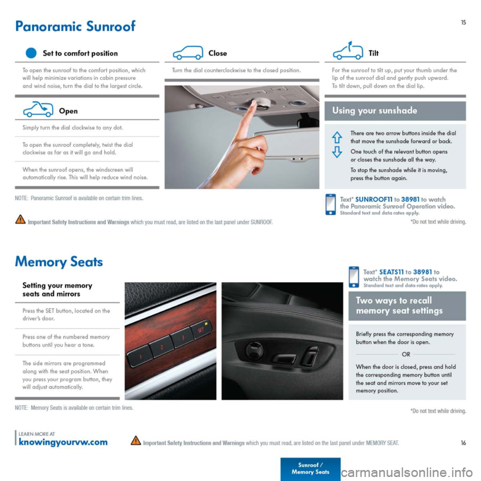 VOLKSWAGEN TOUAREG 2014 2.G Quick Start Guide 