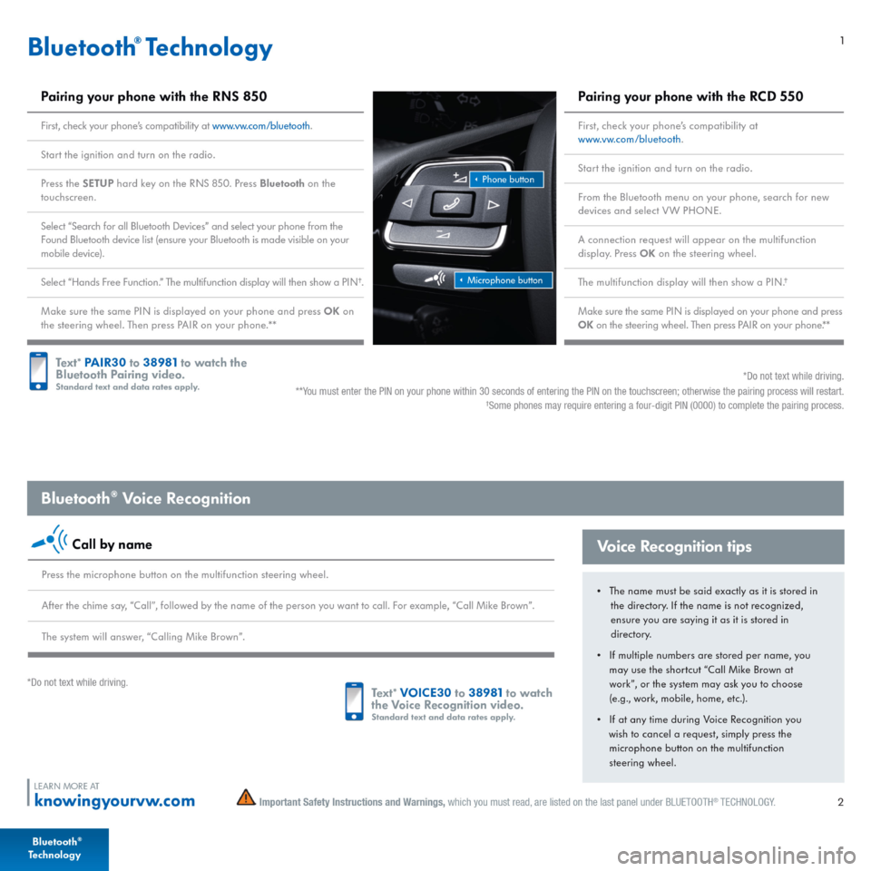 VOLKSWAGEN TOUAREG 2015 2.G Quick Start Guide 