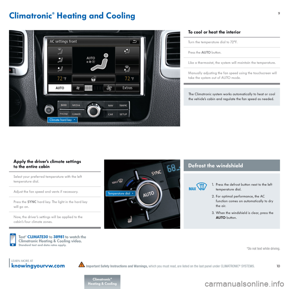 VOLKSWAGEN TOUAREG 2015 2.G Quick Start Guide 