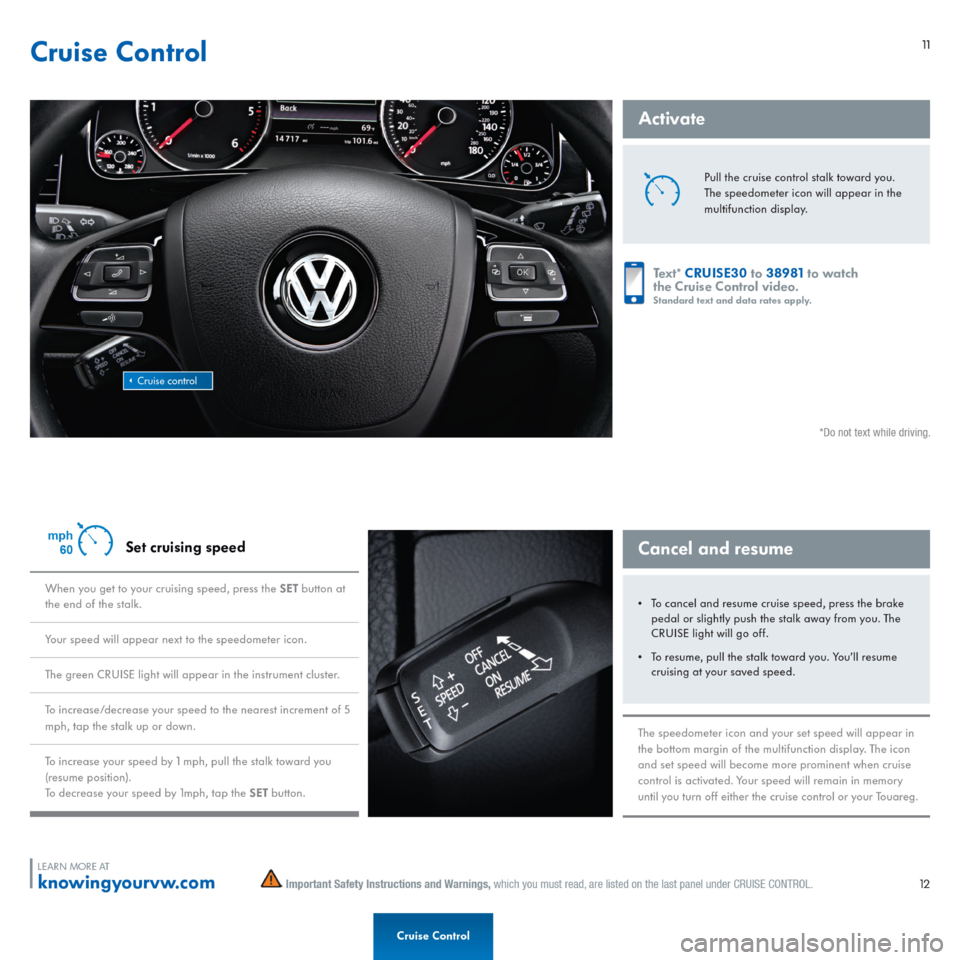VOLKSWAGEN TOUAREG 2015 2.G Quick Start Guide VOLKSWAGEN TOUAREG 2015 2.G Quick Start Guide