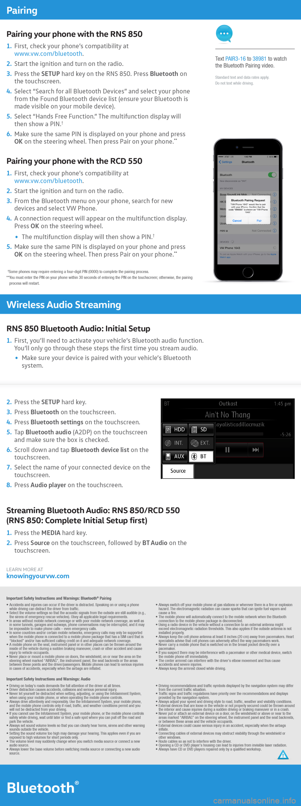 VOLKSWAGEN TOUAREG 2016 2.G Quick Start Guide 