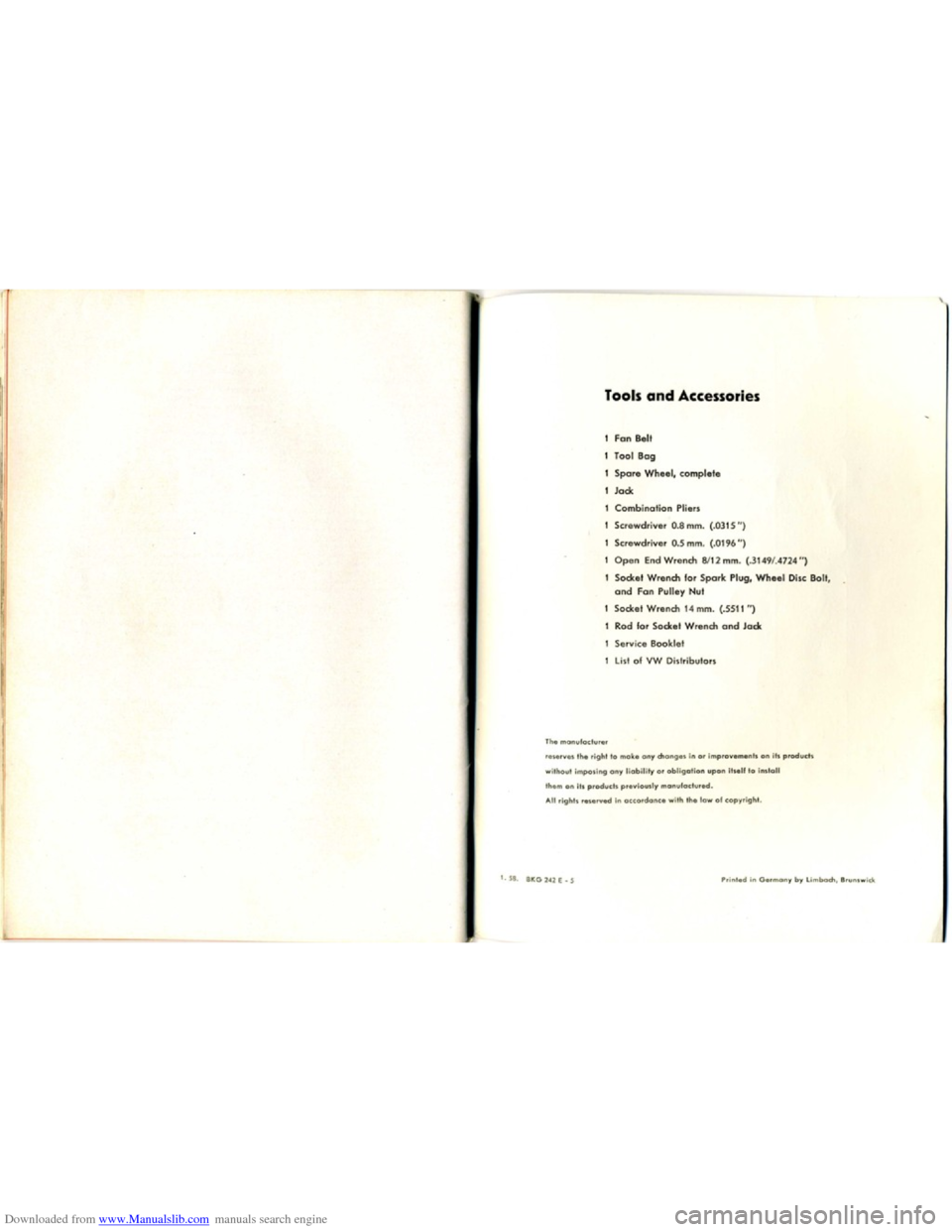 VOLKSWAGEN KARMANN GHIA 1958 1.G Owners Guide Downloaded from www.Manualslib.com manuals search engine VOLKSWAGEN KARMANN GHIA 1958 1.G Owners Guide Downloaded from www.Manualslib.com manuals search engine