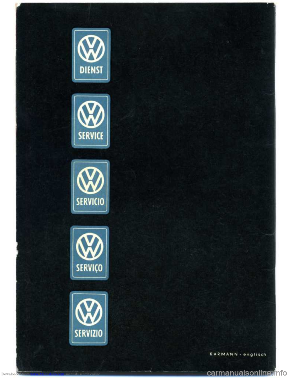 VOLKSWAGEN KARMANN GHIA 1958 1.G Service Manual Downloaded from www.Manualslib.com manuals search engine   