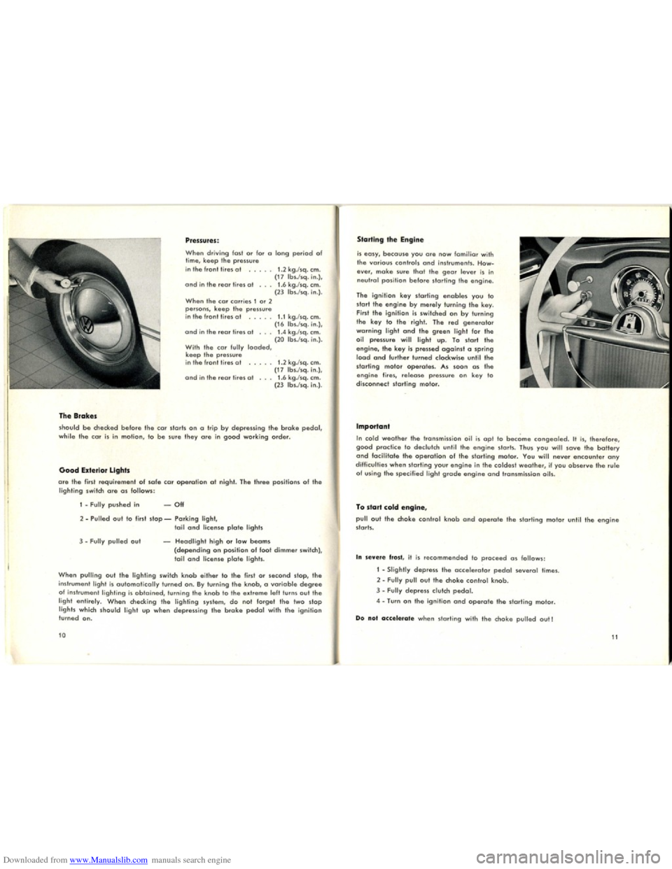 VOLKSWAGEN KARMANN GHIA 1958 1.G Owners Manual Downloaded from www.Manualslib.com manuals search engine   