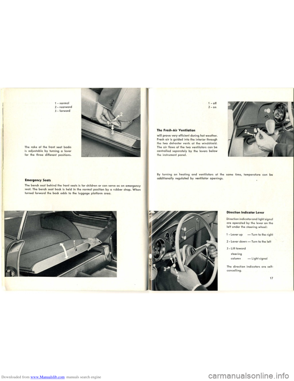 VOLKSWAGEN KARMANN GHIA 1958 1.G Owners Manual Downloaded from www.Manualslib.com manuals search engine   