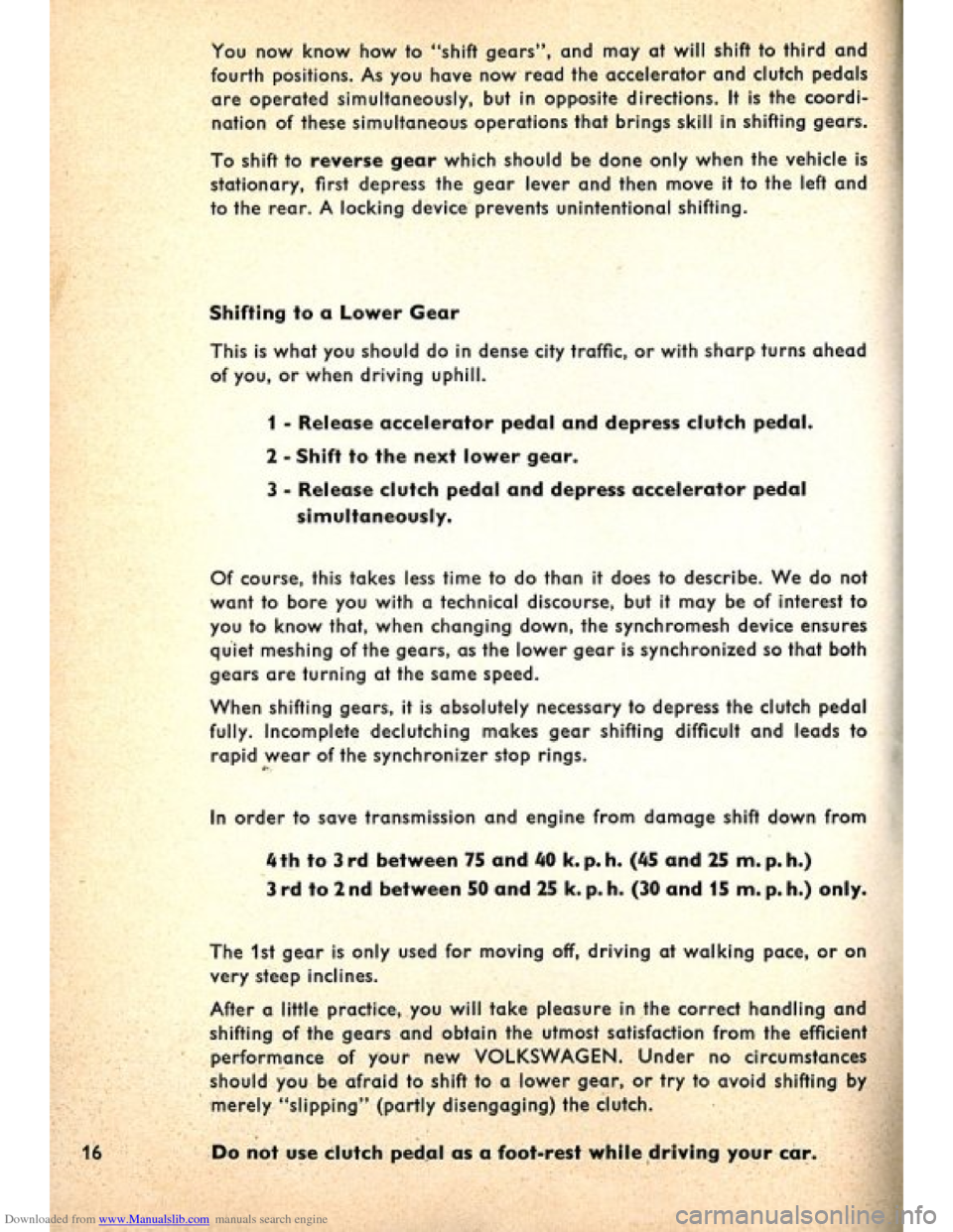 VOLKSWAGEN BEETLE 1960 1.G User Guide Downloaded from www.Manualslib.com manuals search engine   