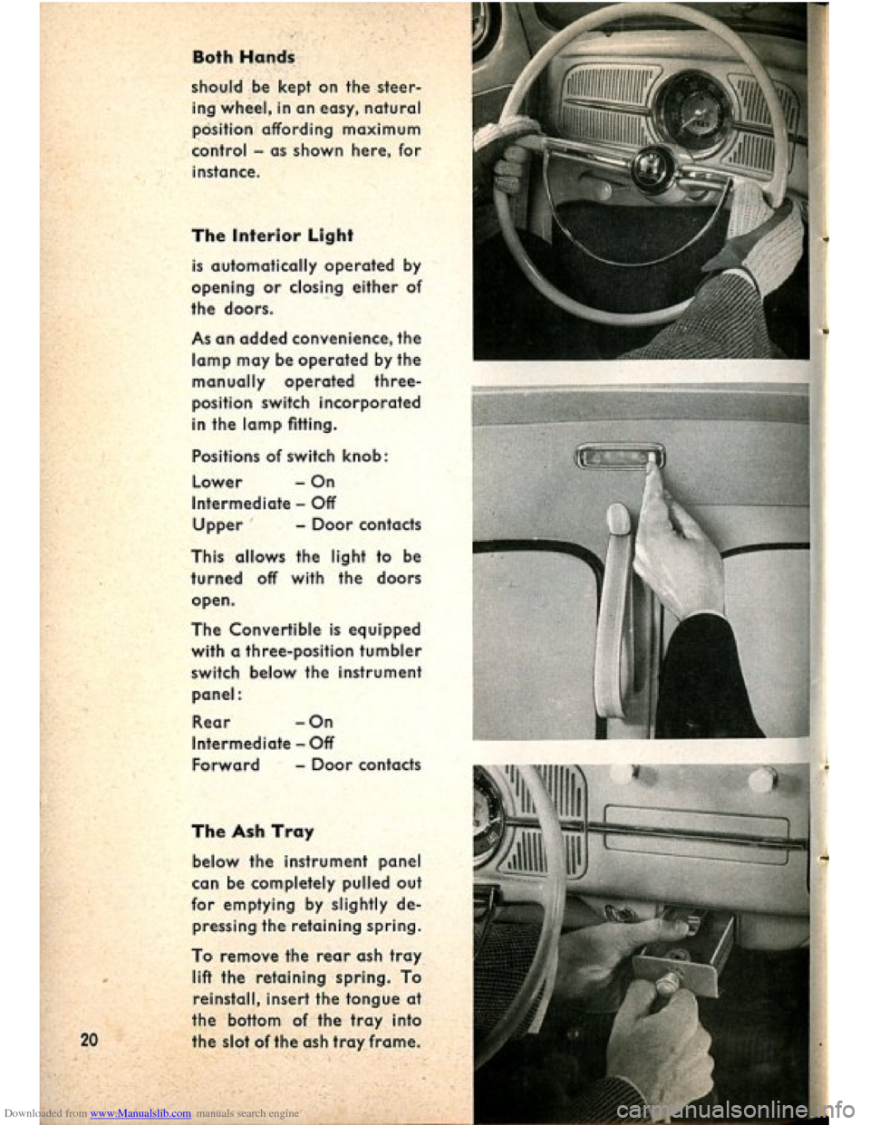 VOLKSWAGEN BEETLE 1960 1.G Owners Manual Downloaded from www.Manualslib.com manuals search engine   