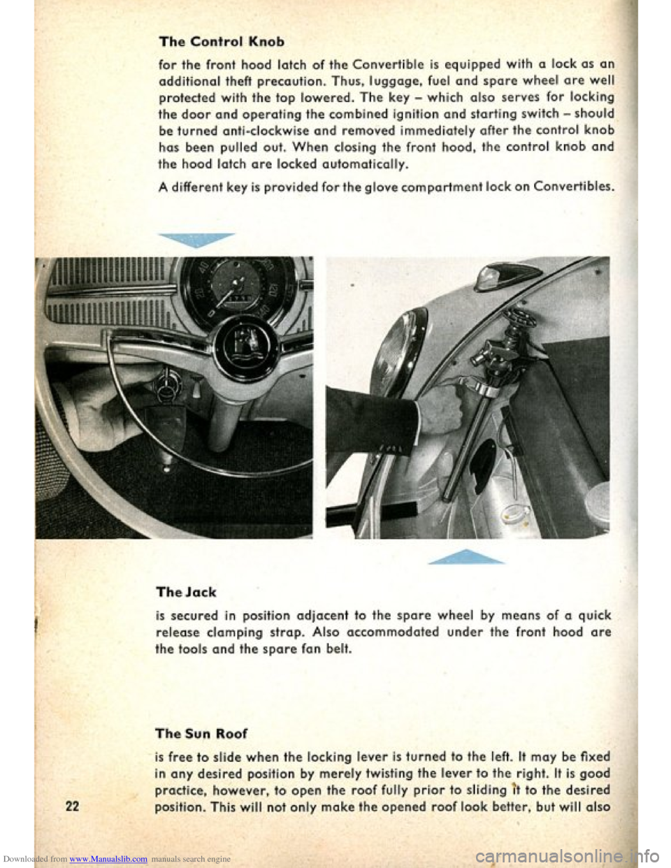 VOLKSWAGEN BEETLE 1960 1.G Owners Manual Downloaded from www.Manualslib.com manuals search engine   