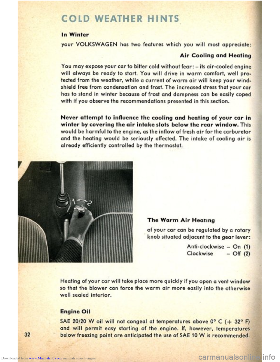 VOLKSWAGEN BEETLE 1960 1.G Owners Guide Downloaded from www.Manualslib.com manuals search engine VOLKSWAGEN BEETLE 1960 1.G Owners Guide Downloaded from www.Manualslib.com manuals search engine