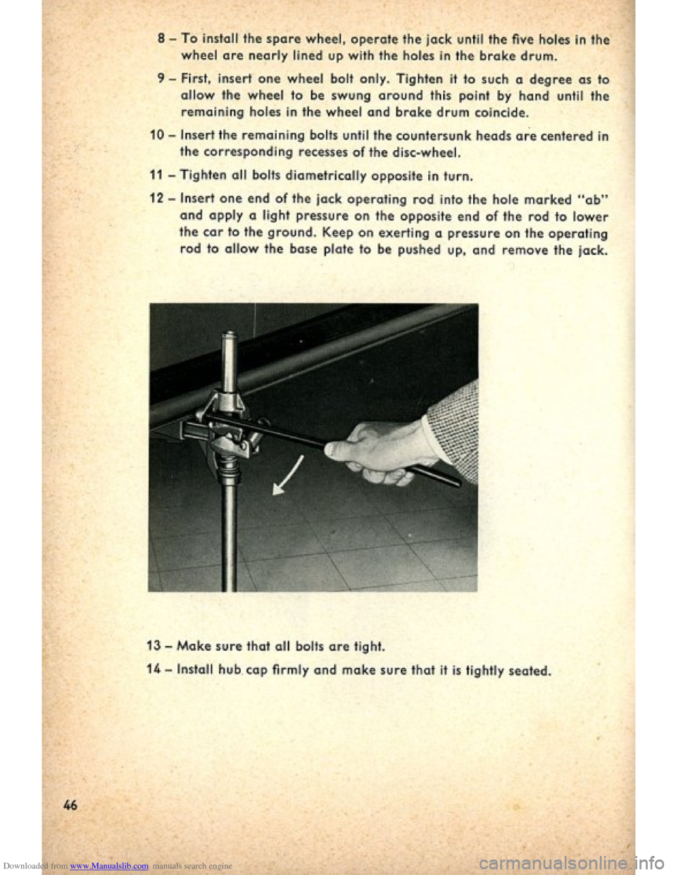 VOLKSWAGEN BEETLE 1960 1.G Service Manual Downloaded from www.Manualslib.com manuals search engine   