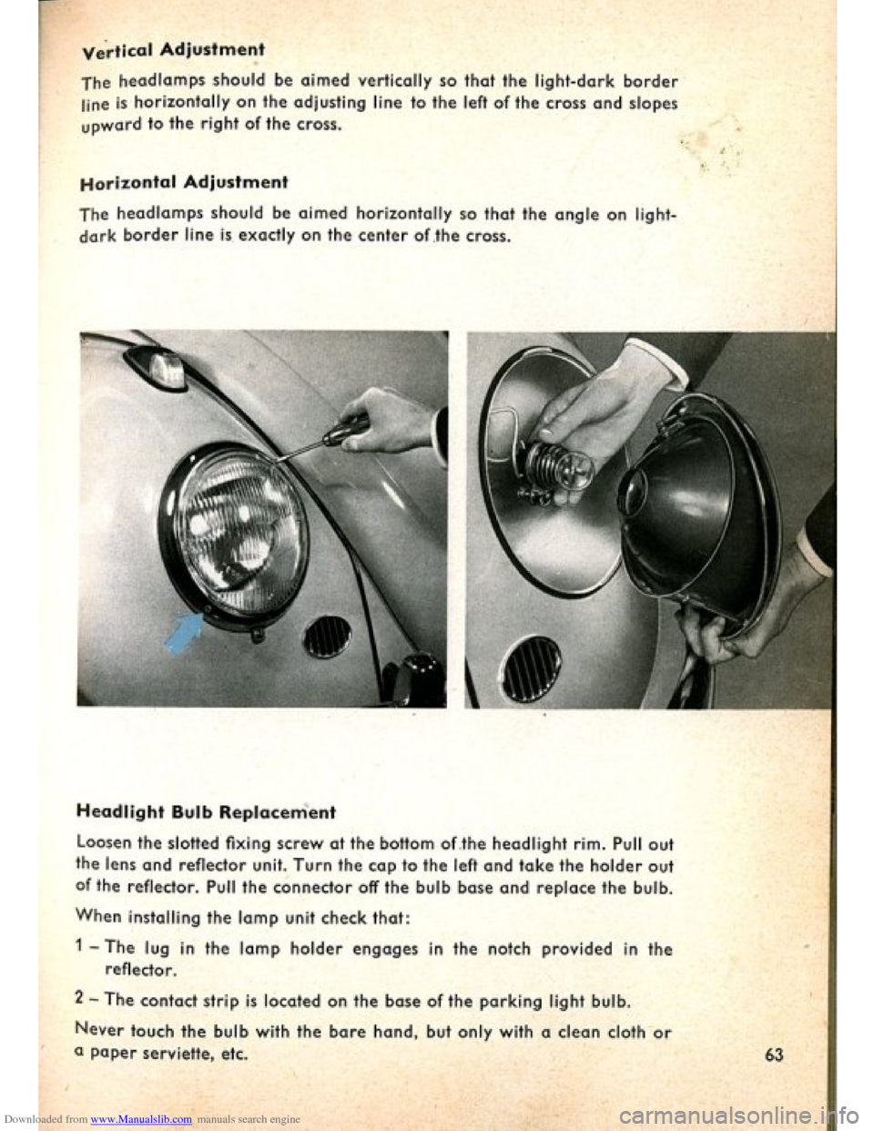 VOLKSWAGEN BEETLE 1960 1.G Repair Manual Downloaded from www.Manualslib.com manuals search engine VOLKSWAGEN BEETLE 1960 1.G Repair Manual Downloaded from www.Manualslib.com manuals search engine
