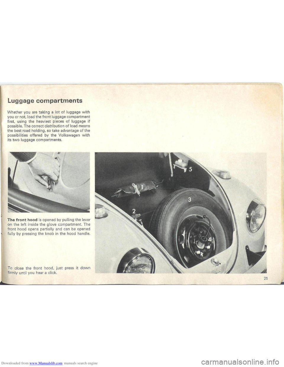 VOLKSWAGEN BEETLE 1970 1.G Owners Manual Downloaded from www.Manualslib.com manuals search engine   