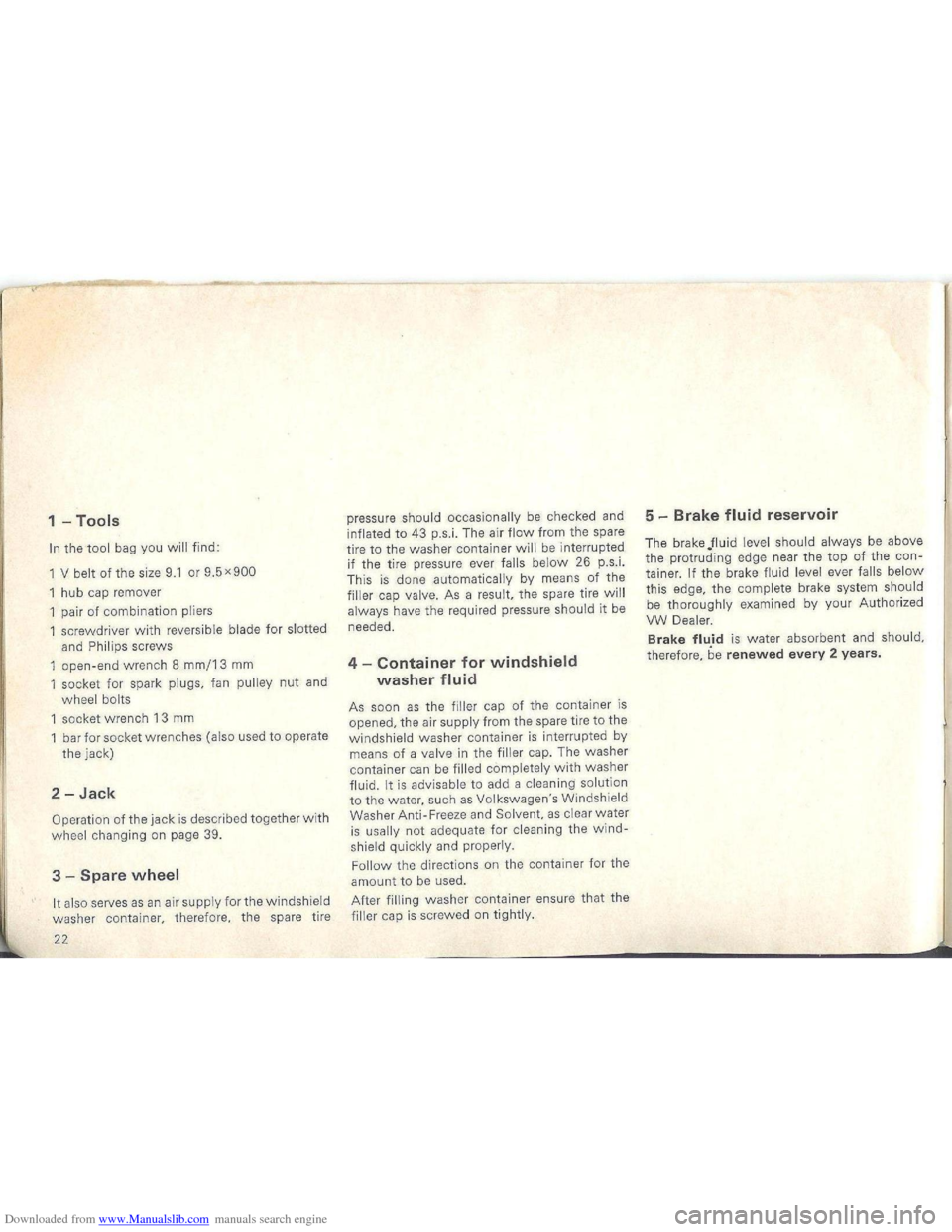 VOLKSWAGEN BEETLE 1970 1.G Owners Manual Downloaded from www.Manualslib.com manuals search engine VOLKSWAGEN BEETLE 1970 1.G Owners Manual Downloaded from www.Manualslib.com manuals search engine