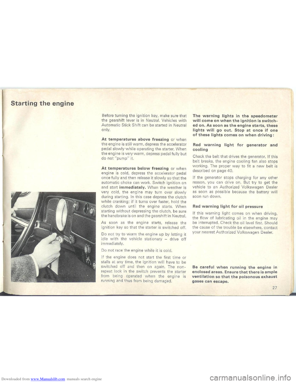 VOLKSWAGEN BEETLE 1970 1.G Owners Manual Downloaded from www.Manualslib.com manuals search engine   