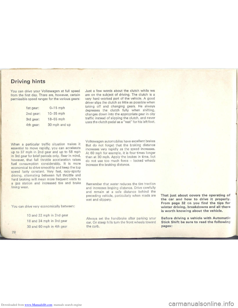 VOLKSWAGEN BEETLE 1970 1.G Owners Guide Downloaded from www.Manualslib.com manuals search engine VOLKSWAGEN BEETLE 1970 1.G Owners Guide Downloaded from www.Manualslib.com manuals search engine