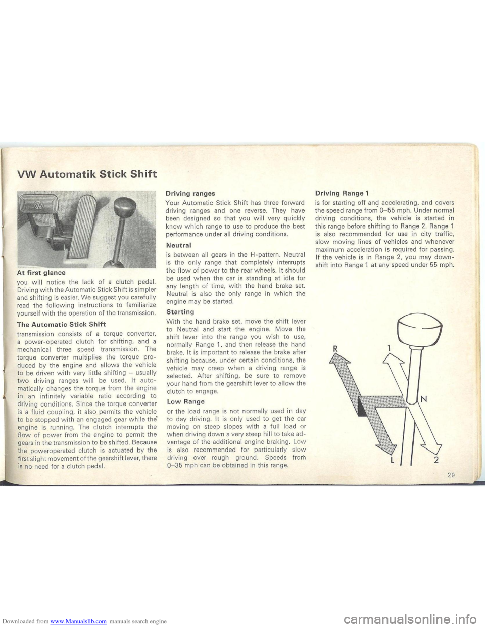 VOLKSWAGEN BEETLE 1970 1.G Owners Guide Downloaded from www.Manualslib.com manuals search engine   