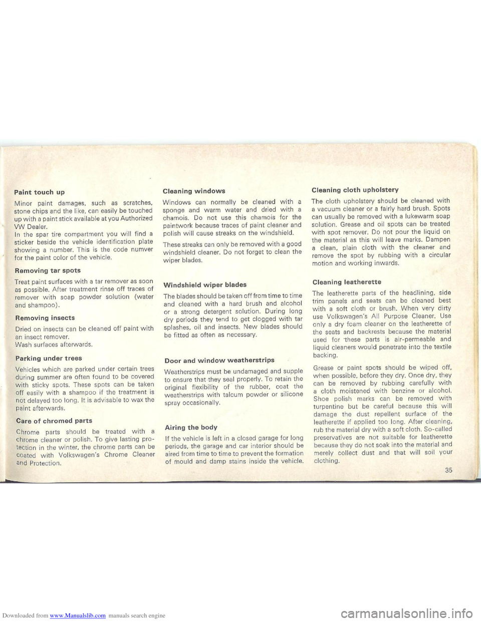 VOLKSWAGEN BEETLE 1970 1.G Owners Guide Downloaded from www.Manualslib.com manuals search engine VOLKSWAGEN BEETLE 1970 1.G Owners Guide Downloaded from www.Manualslib.com manuals search engine