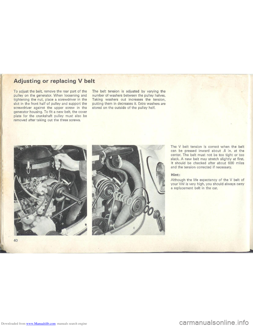 VOLKSWAGEN BEETLE 1970 1.G Service Manual Downloaded from www.Manualslib.com manuals search engine VOLKSWAGEN BEETLE 1970 1.G Service Manual Downloaded from www.Manualslib.com manuals search engine