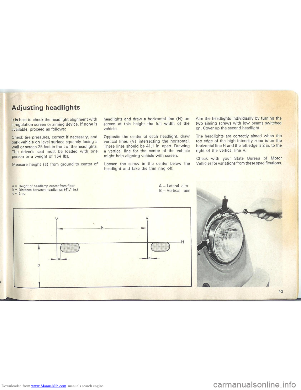 VOLKSWAGEN BEETLE 1970 1.G Service Manual Downloaded from www.Manualslib.com manuals search engine   