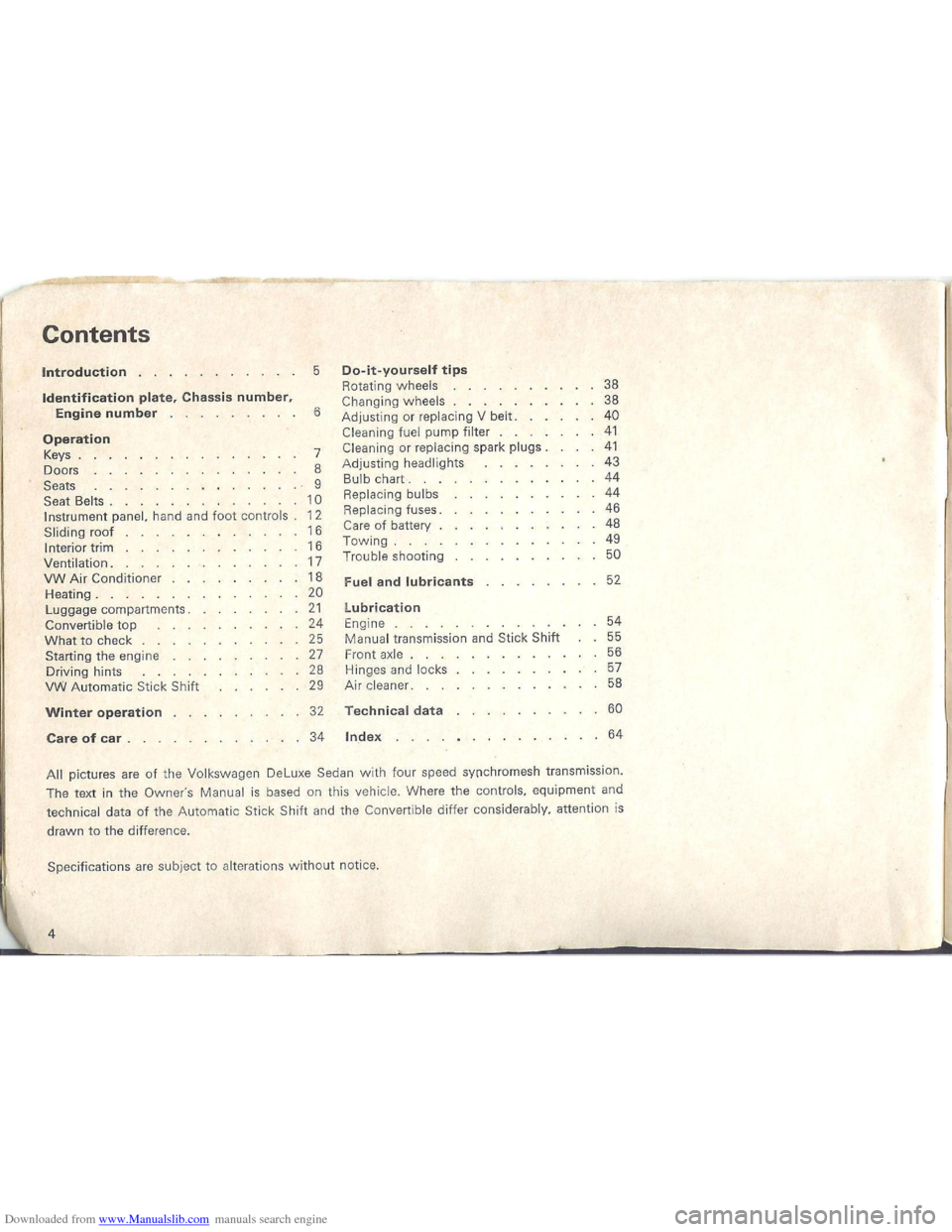 VOLKSWAGEN BEETLE 1970 1.G Owners Manual Downloaded from www.Manualslib.com manuals search engine VOLKSWAGEN BEETLE 1970 1.G Owners Manual Downloaded from www.Manualslib.com manuals search engine