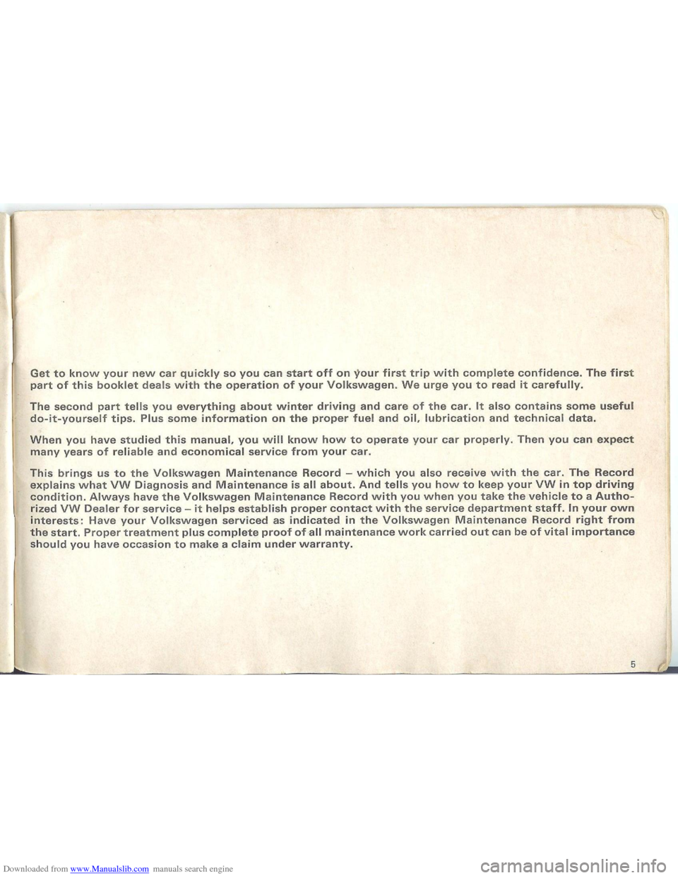 VOLKSWAGEN BEETLE 1970 1.G Owners Manual Downloaded from www.Manualslib.com manuals search engine VOLKSWAGEN BEETLE 1970 1.G Owners Manual Downloaded from www.Manualslib.com manuals search engine