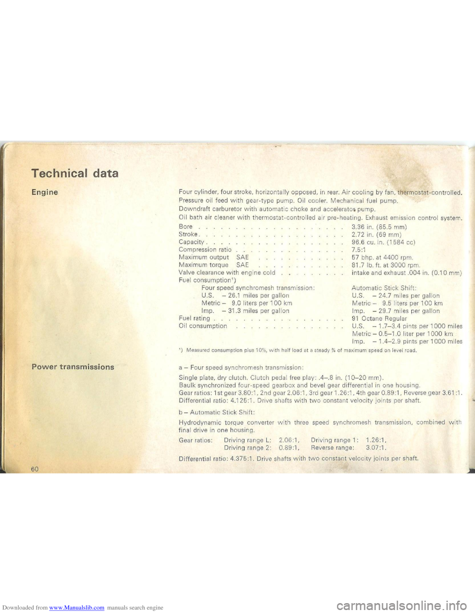 VOLKSWAGEN BEETLE 1970 1.G Repair Manual Downloaded from www.Manualslib.com manuals search engine VOLKSWAGEN BEETLE 1970 1.G Repair Manual Downloaded from www.Manualslib.com manuals search engine