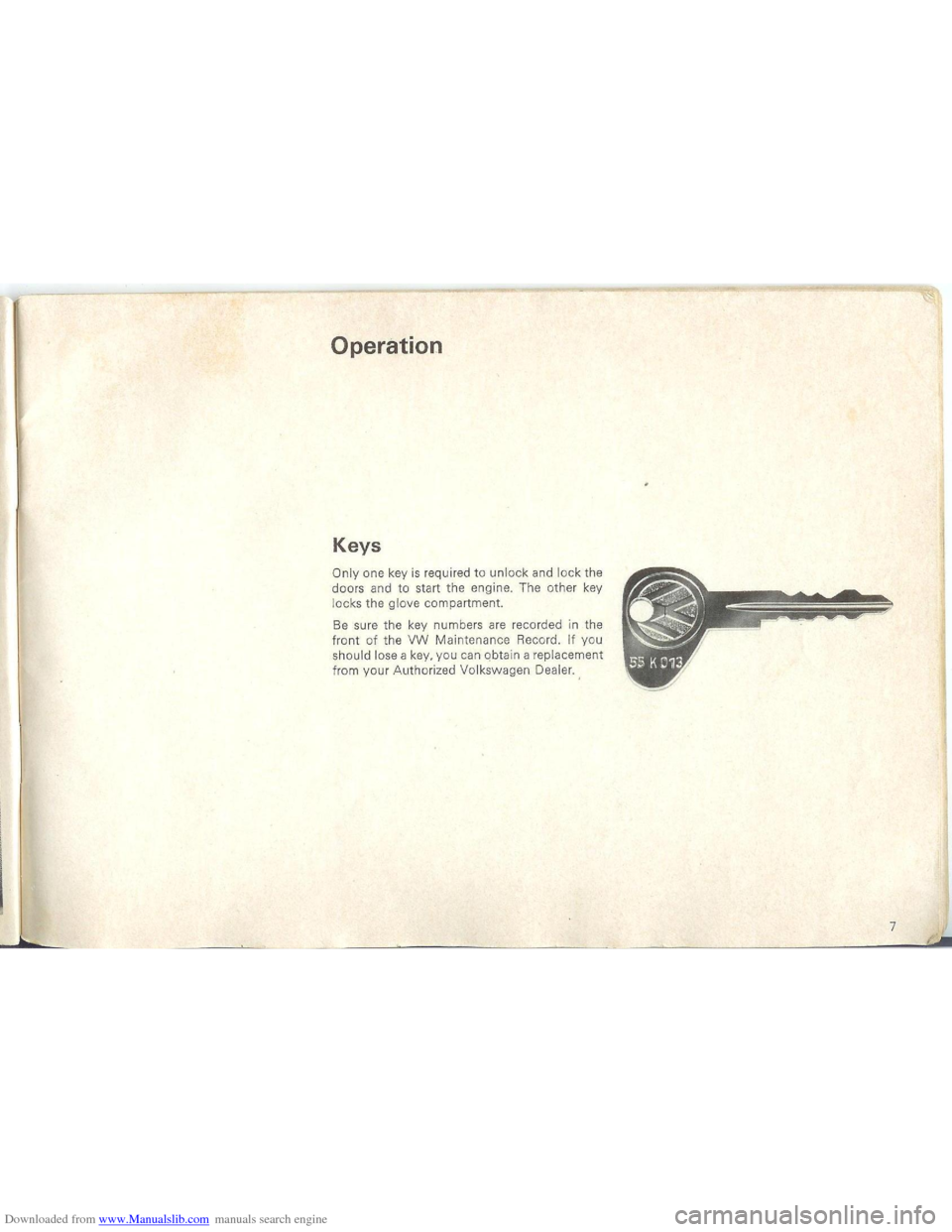 VOLKSWAGEN BEETLE 1970 1.G Owners Manual Downloaded from www.Manualslib.com manuals search engine VOLKSWAGEN BEETLE 1970 1.G Owners Manual Downloaded from www.Manualslib.com manuals search engine