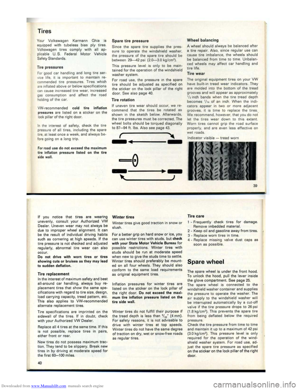 VOLKSWAGEN KARMANN GHIA 1973 1.G Owners Manual Downloaded from www.Manualslib.com manuals search engine VOLKSWAGEN KARMANN GHIA 1973 1.G Owners Manual Downloaded from www.Manualslib.com manuals search engine
