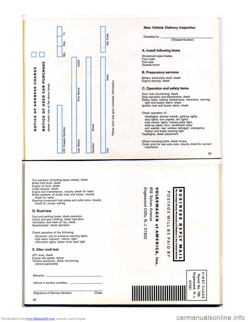 VOLKSWAGEN KARMANN GHIA 1973 1.G Service Manual Downloaded from www.Manualslib.com manuals search engine   