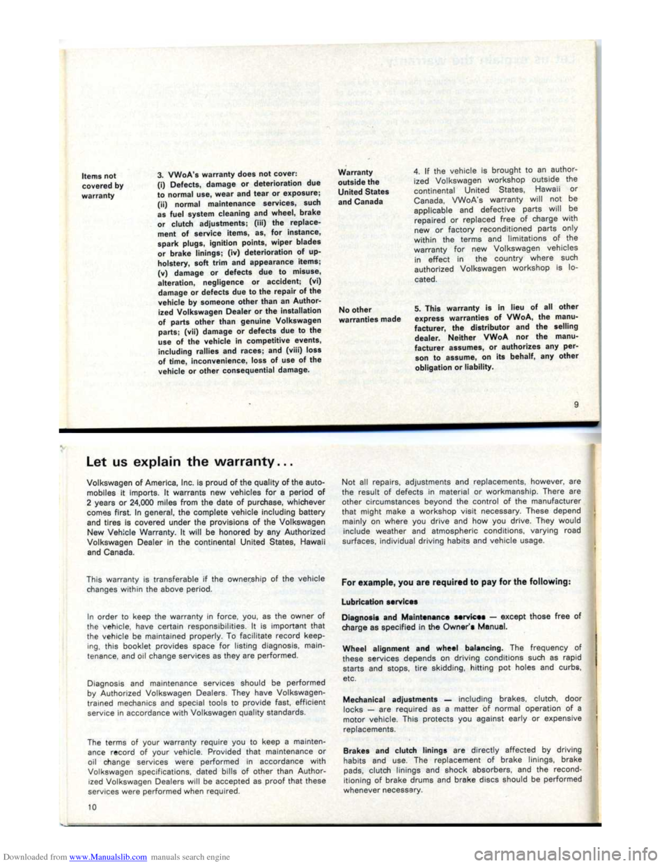 VOLKSWAGEN KARMANN GHIA 1973 1.G Owners Manual Downloaded from www.Manualslib.com manuals search engine   