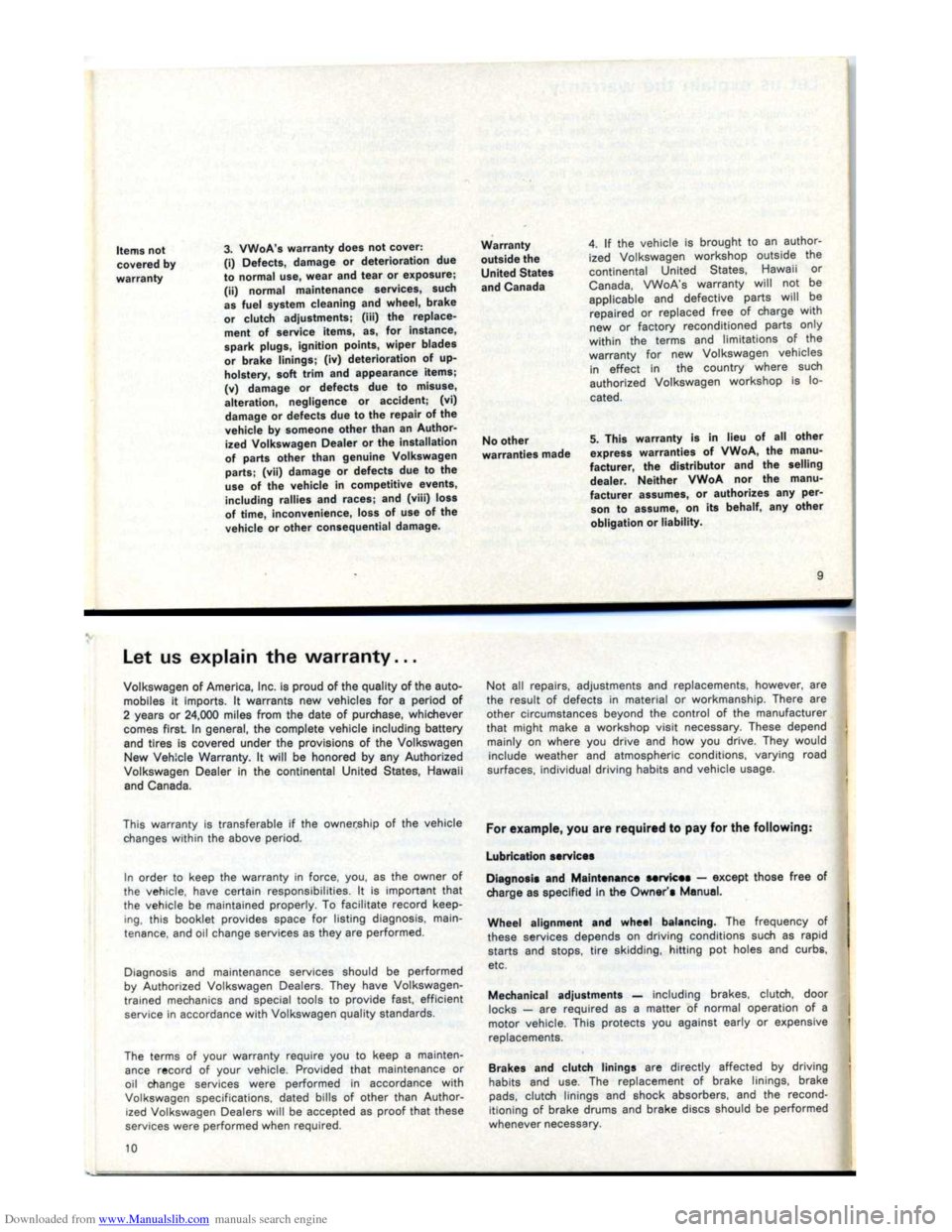 VOLKSWAGEN KARMANN GHIA 1973 1.G Owners Manual Downloaded from www.Manualslib.com manuals search engine VOLKSWAGEN KARMANN GHIA 1973 1.G Owners Manual Downloaded from www.Manualslib.com manuals search engine