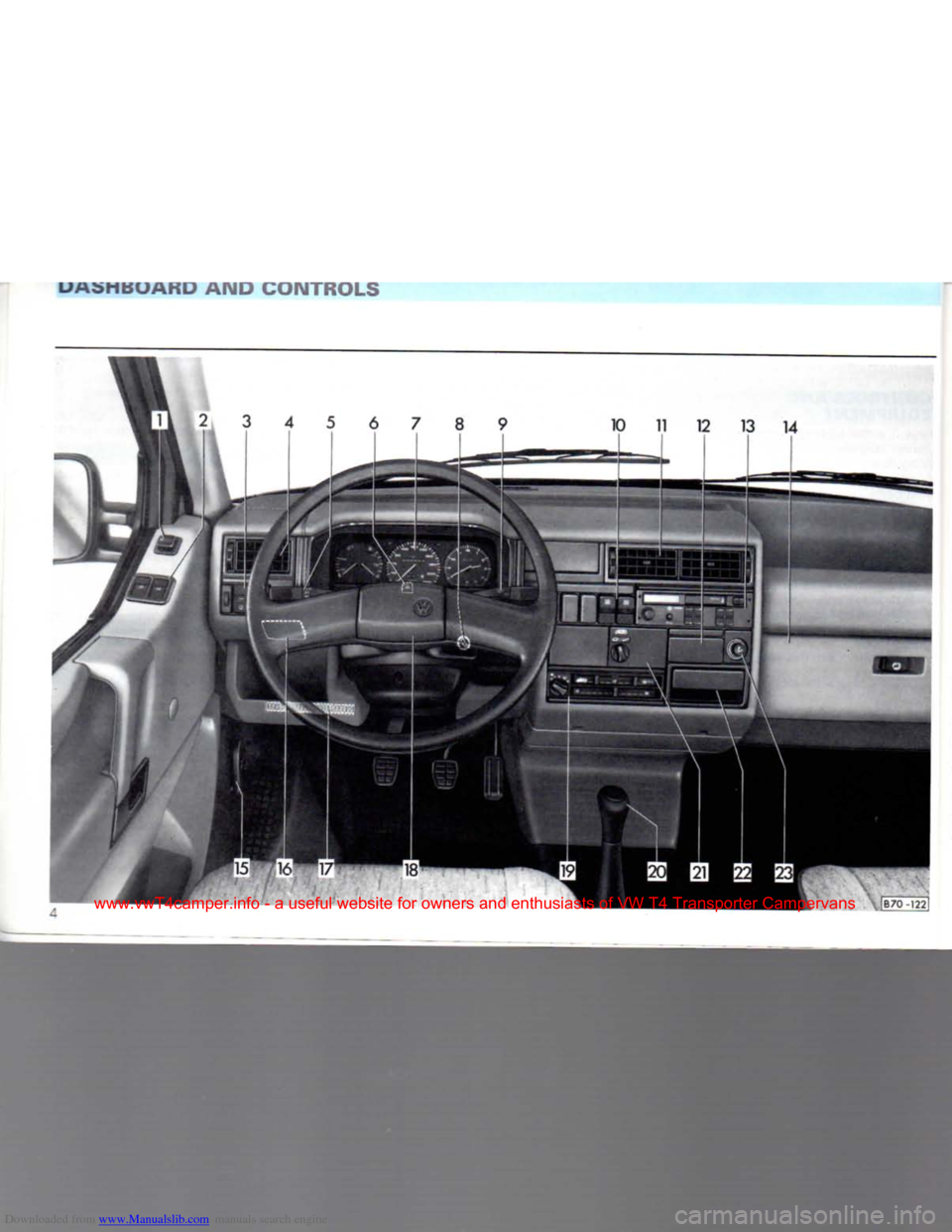VOLKSWAGEN CARAVELLE 1992 T4 / 4.G Owners Manual Downloaded from www.Manualslib.com manuals search engine
LI
Aon
BOARD AND CONTROLS
www.vwT4camper.info - a useful website for owners and enthusiasts of VW T4 Transporter Campervans VOLKSWAGEN CARAVELLE 1992 T4 / 4.G Owners Manual Downloaded from www.Manualslib.com manuals search engine
LI
Aon
BOARD AND CONTROLS
www.vwT4camper.info - a useful website for owners and enthusiasts of VW T4 Transporter Campervans