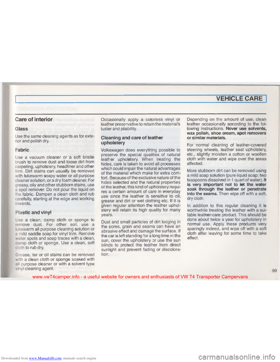 VOLKSWAGEN TRANSPORTER 1993 T4 / 4.G Owners Manual Downloaded from www.Manualslib.com manuals search engine -
\001
\032 \001
\t \001
\) \001
& &8
@ \001
$ \001
\030 \001
& \001
\032 \001
\025
\033
&\)
&
&\)
\025 \031
\001
\( &\001
&
#

\002

& \001
\