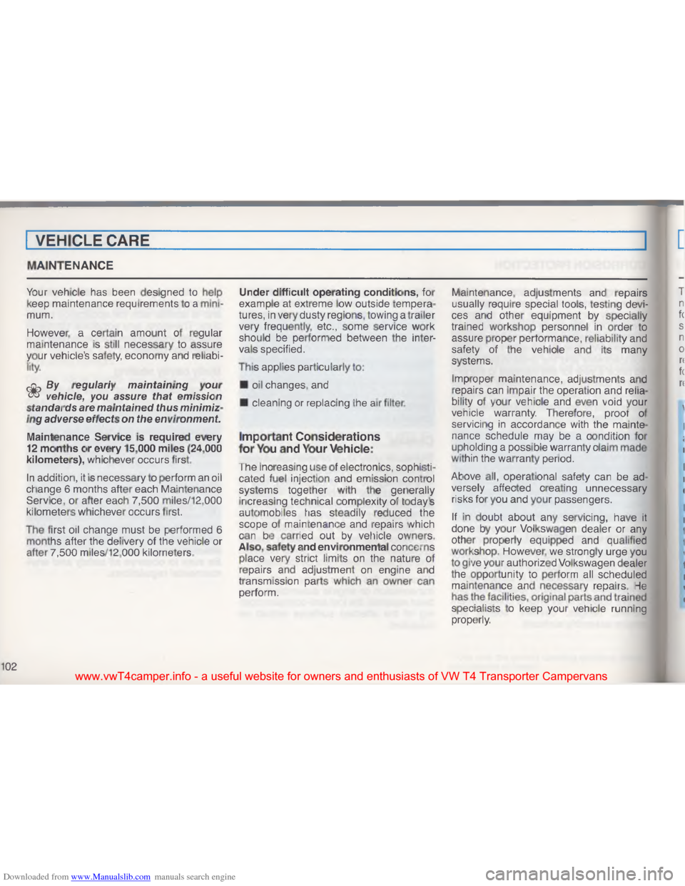 VOLKSWAGEN TRANSPORTER 1993 T4 / 4.G Owners Manual Downloaded from www.Manualslib.com manuals search engine \007
\006
3
R U
\036
/
\004 \001
\007
7
#
#
"
Q
U \004\001
 
\006
: \002
,
\021 \007\001
\021
\003
\007
#
\034 \)
\007
\003 \022\001
# !
+
T $
